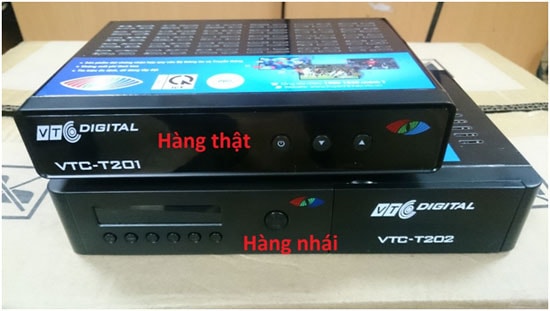 Đầu thu VTC-T202 là hàng giả đã bán trên thị trường. Ảnh: VTC cung cấp