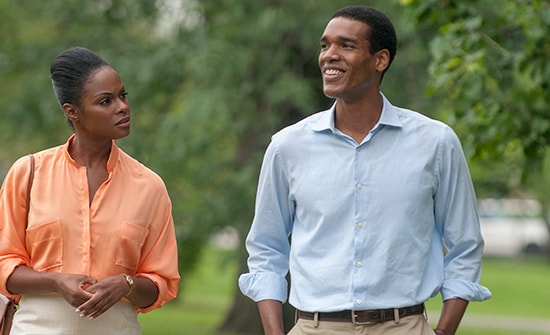 Diễn viên Parker Sawyers (vai Obama) và Tika Sumpter (vai Michelle) trong phim. (ảnh: justfilmnews)