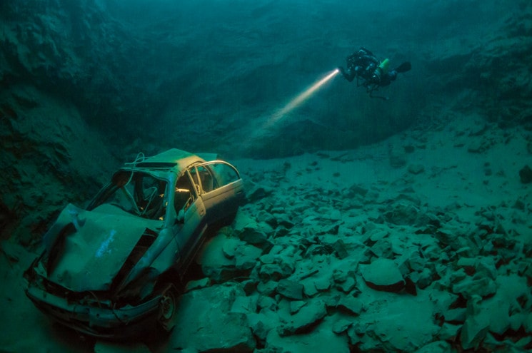 Part of the Illusion. Winner, British Wide Angle. The National Dive & Activity Centre is the deepest inland dive center in the UK. The day the photo was taken, the dive plan was to explore the deep end, a dive we had done many times before but this time I dived 