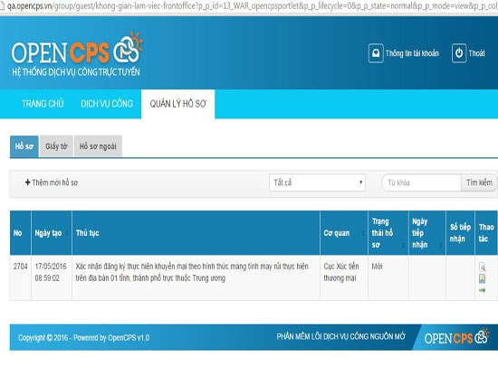 Hiện tại, cộng đồng OpenCPS cung cấp cho người dùng các tài khoản dùng thử hệ thống trên website: opencps.vn.