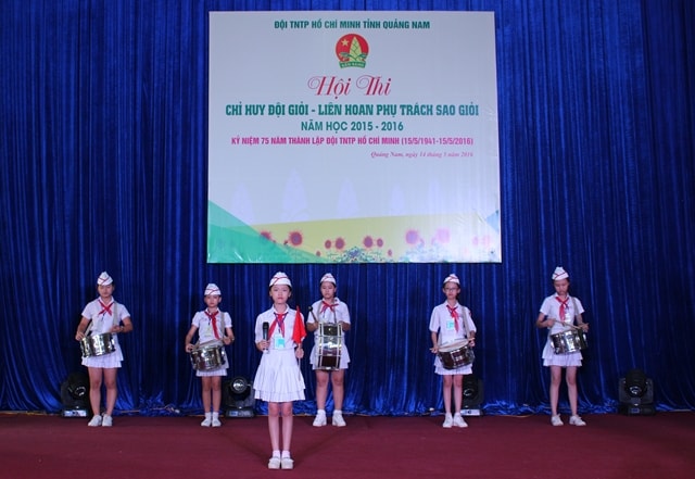 Phần thi nghi thức Đội. Ảnh: LINH ĐẠT