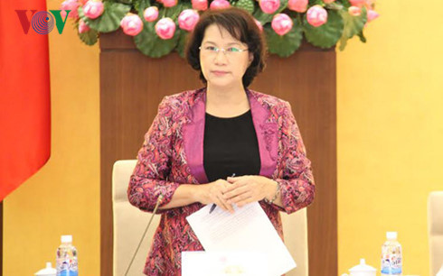 Chủ tịch Hội đồng Bầu cử Quốc gia Nguyễn Thị Kim Ngân phát biểu tại phiên họp