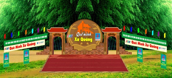 Ma-kết sân khấu ngoài trời của gameshow “Quê mình xứ Quảng”.