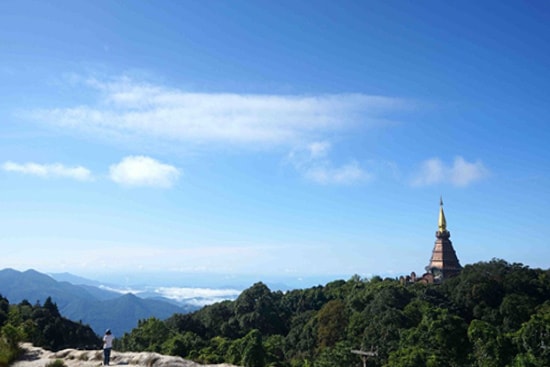 Trên đỉnh núi Doi Suthep ở Chiang Mai.