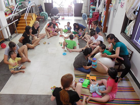 Disabled children at the CHIA office in Hoi An city