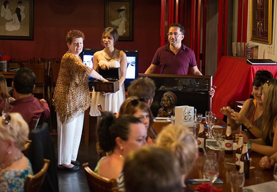 Mrs Robyn Morly (first from left) at a charity fundraising event in Australia