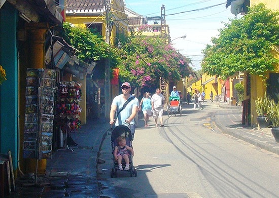 Tourists in Hoi An city