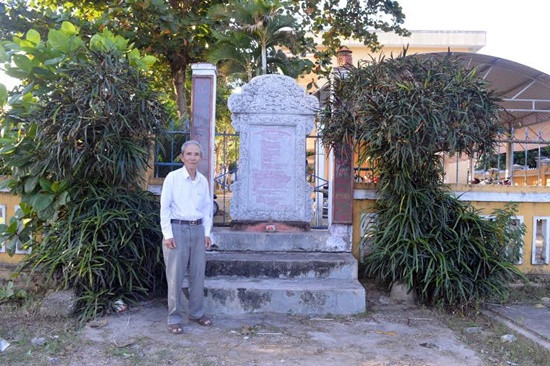 Relic stele in ancient Thanh Chiem palace.