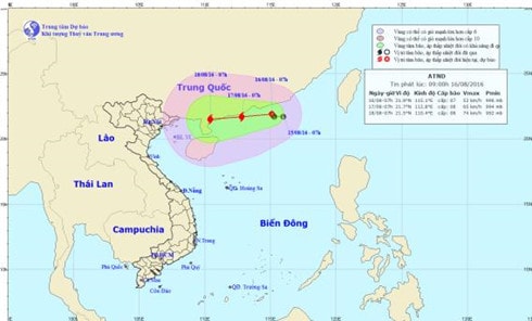 Chùm ảnh đường đi và vị trí của cơn bão