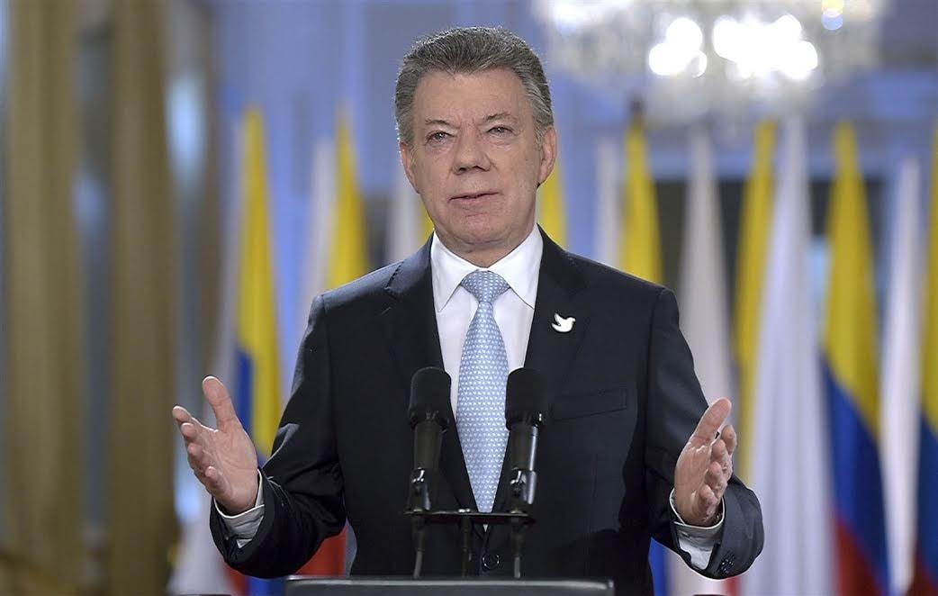 Tổng thống Juan Manuel Santos, chủ nhân giải Nobel Hòa bình 2016 (ảnh: EPA)