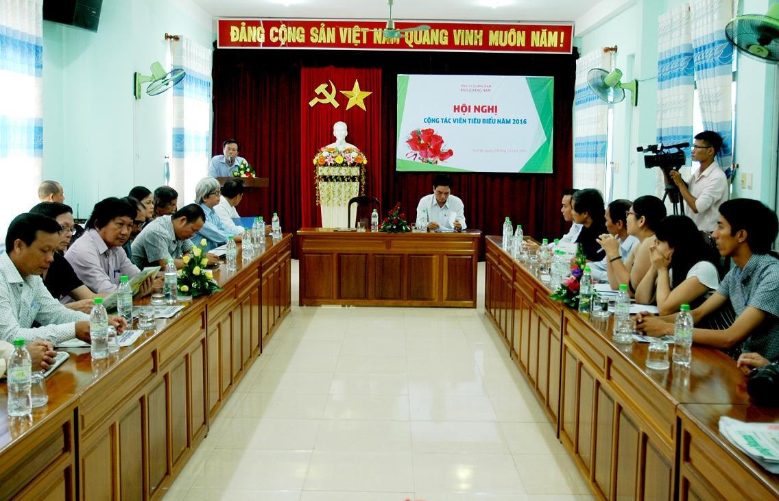 Quang cảnh hội nghị CTV Báo Quảng Nam năm 2016. ảnh: PHAN VINH