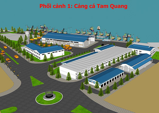 Phối cảnh dự án cảng cá Tam Quang.