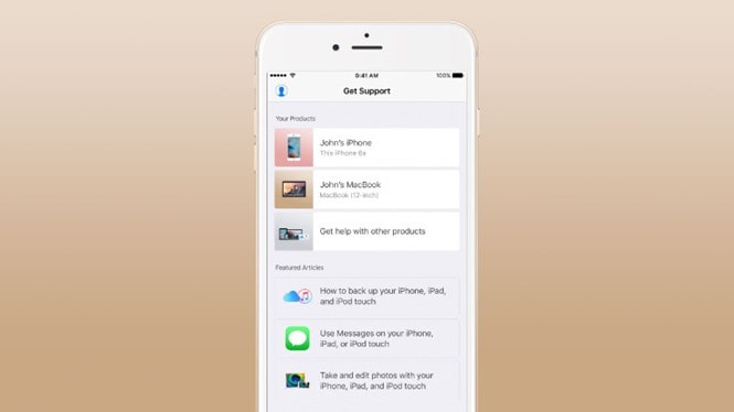Support là ứng dụng không thể thiếu khi sử dụng sản phẩm của Apple