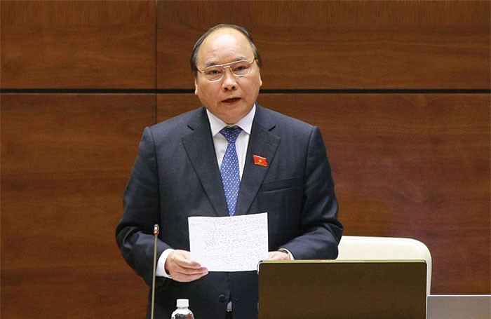 Thủ tướng Chính phủ Nguyễn Xuân Phúc phát biểu tại phiên giải trình và trả lời chất vấn trước Quốc hội.