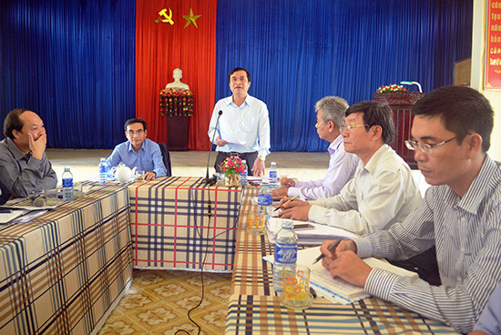 Đồng chí Phan Việt Cường phát biểu kết luận buổi làm việc sáng 14.12. Ảnh: QUANG VIỆT