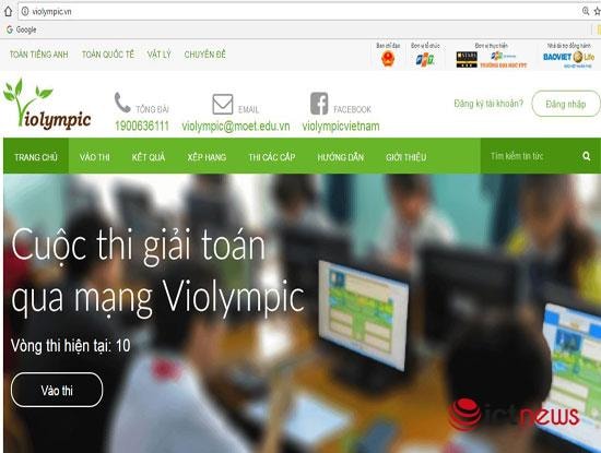 ViOlympic Toán tiếng Việt là nội dung thi đầu tiên được Ban tổ chức mở vòng thi cấp trường.