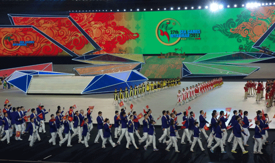 Đoàn thể thao Việt Nam tại lễ khai mạc SEA Games 27.Ảnh: Internet