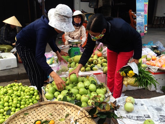 Hoa quả tươi hút hàng. Ảnh: MINH HẢI