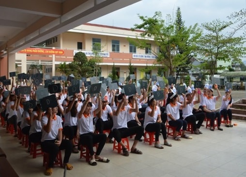 Hội thi tuyên truyền về sức khỏe sinh sản vị thành niên huyện Phước Sơn. Ảnh: ML
