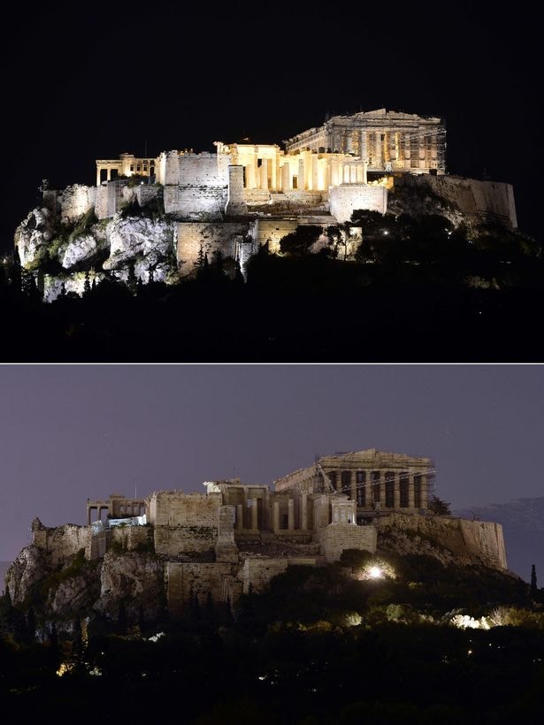 Thành cổ Acropolis tại Athens của Hy Lạp, một Di sản văn hóa thế giới được UNESCO công nhận vào năm 1987 càng huyền bí và mê hoặc trong đêm tối