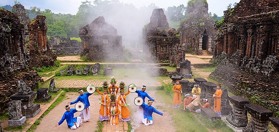 Traditional Cham dance in My Son Sanctuary. Picture: disanquangnam.vn