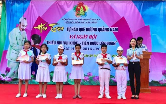 Ngày hội Thiếu nhi khỏe - Tiến bước lên đoàn của Trường TH Kim Đồng, TP. Tam Kỳ. Ảnh: L.L