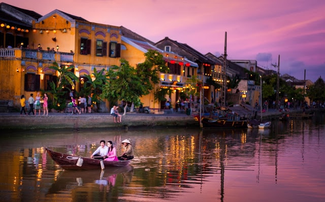 Hoai river in Hoi An city.