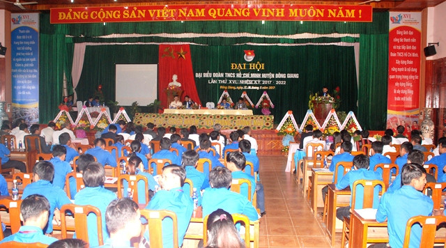 Đại hội Đoàn TNCS Hồ Chí Minh huyện Đông Giang lần thứ XVI, nhiệm kỳ 2017 - 2022. Ảnh: M.L