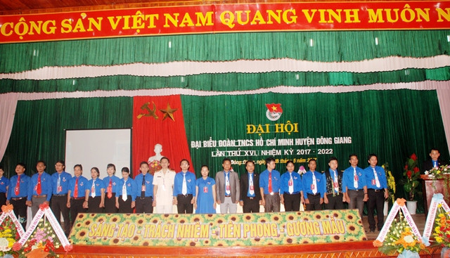Ban Chấp hành Huyện đoàn Đông Giang khóa XVI, nhiệm kỳ 2017 - 2022. Ảnh: M.L