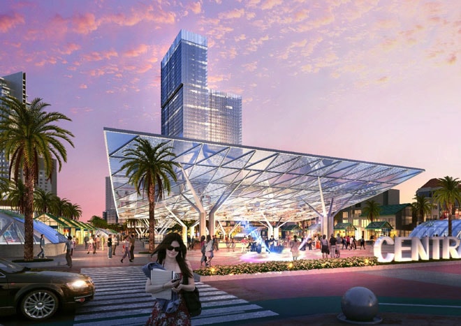 Phối cảnh phương án quy hoạch và thiết kế kiến trúc Quảng trường trung- có chủ đề “Một điểm đến để khám phá Đà Nẵng” của đơn vị tư vấn CALLISONRTKL ASIA LIMITED (Hong Kong) đạt giải Nhì