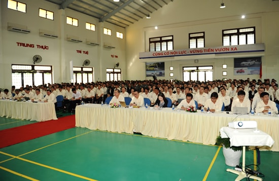 Hội nghị cho 6 tháng đầu năm, Thaco đề ra kế hoạch phát triển 6 tháng cuối năm, và chiến lượt cho hội nhập. Ảnh: MINH HẢI