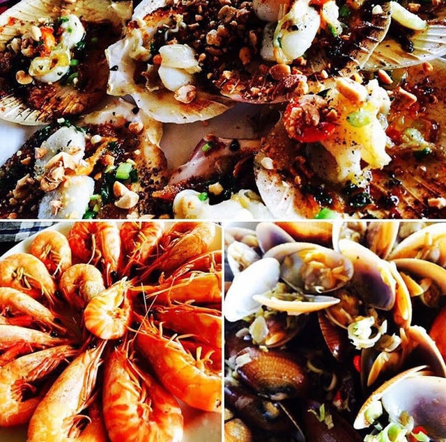 Seafood at Ha My beach