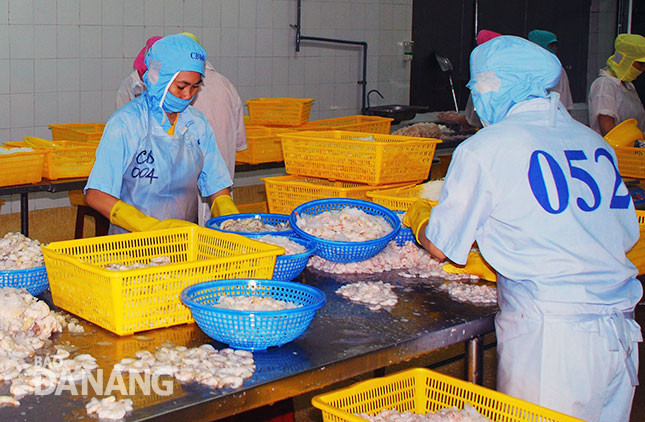 Giải quyết được vấn đề nguyên liệu thủy sản, mục tiêu xuất khẩu năm 2017 của các doanh nghiệp sẽ sớm thành hiện thực.  Ảnh: DUYÊN ANH