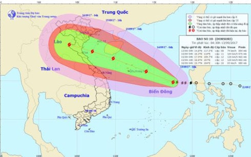 Đường đi của bão số 10