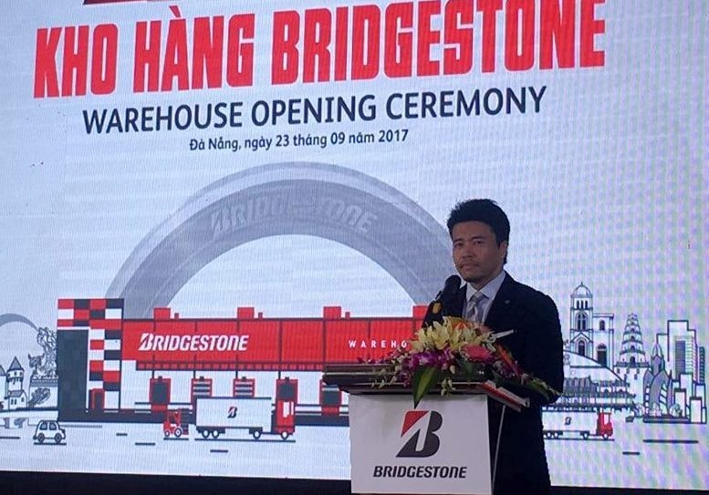 Ông Hiroyuki Saito - Tổng giám đốc Bridgestone Việt Nam phát biểu khai trương.