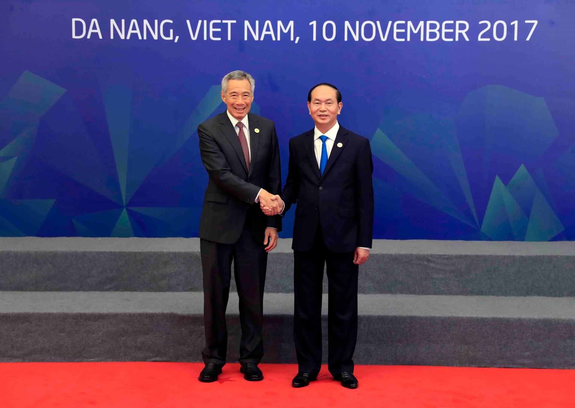 Chủ tịch nước Trần Đại Quang và Thủ tướng Singapore Lý Hiển Long.