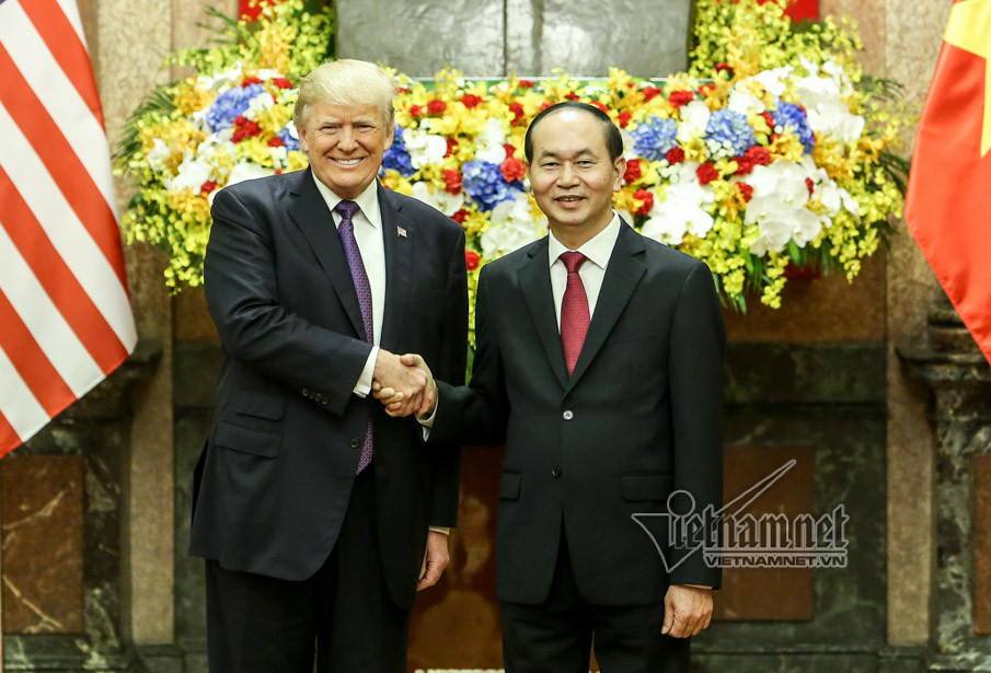 ổng thống Donald Trump và Chủ tịch nước Trần Đại Quang. Ảnh: Phạm Hải
