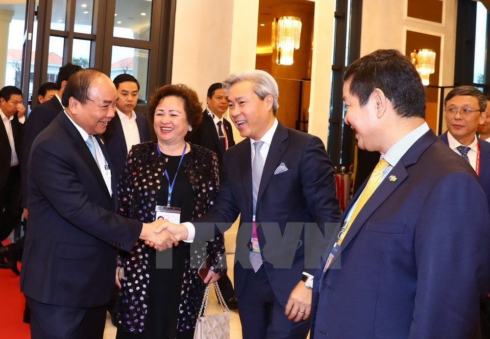 Thủ tướng Nguyễn Xuân Phúc gặp gỡ các Tập đoàn kinh tế dự Tuần lễ Cấp cao APEC 2017, sáng 8/11. (Ảnh: TTXVN)