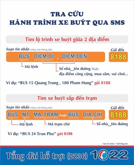 Tra cứu thông tin xe buýt qua tin nhắn SMS