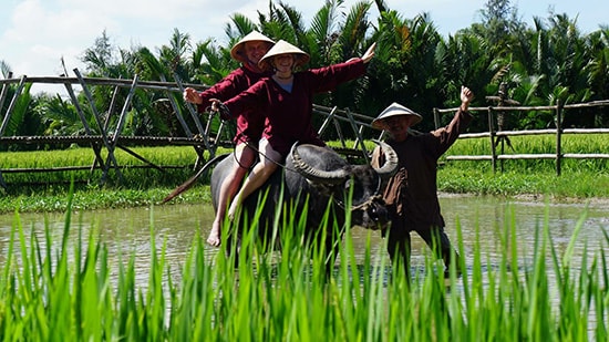 Trải nghiệm du lịch cộng đồng ở vùng ven Hội An. Ảnh: K.T