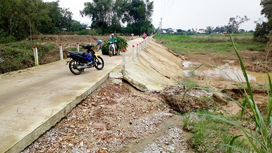 Đường bê tông Lạch Đinh mới khánh thành, giúp chống sa bồi.