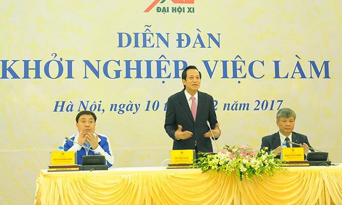 Bộ trưởng Bộ LĐ-TB&XH Đào Ngọc Dung phát biểu khai mạc đối thoại. Ảnh: N.TĂNG