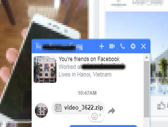Loại mã độc mới giả mạo file video đang được lây lan mạnh tại Việt Nam qua ứng dụng Facebook Messenger (Ảnh minh họa: VnReview.vn)