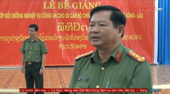 Colonel Huynh Trung Nguyen at the closing ceremony (antv.gov.vn)