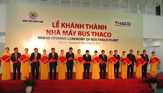 Sự kiện Thaco khánh thành nhà máy sản xuất xe bus tại Chu Lai được kỳ vọng sẽ có thêm nguồn thu ngân sách cho Quảng Nam.