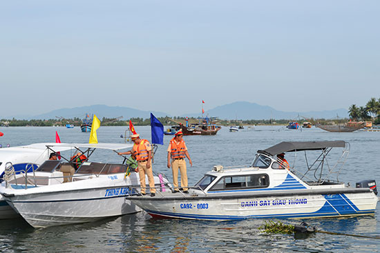 Đội Cảnh sát đường thủy (PC67) sẽ tăng cường tuần tra kiểm soát tuyến đường thủy Cửa Đại - Cù Lao Chàm. Ảnh: C.T