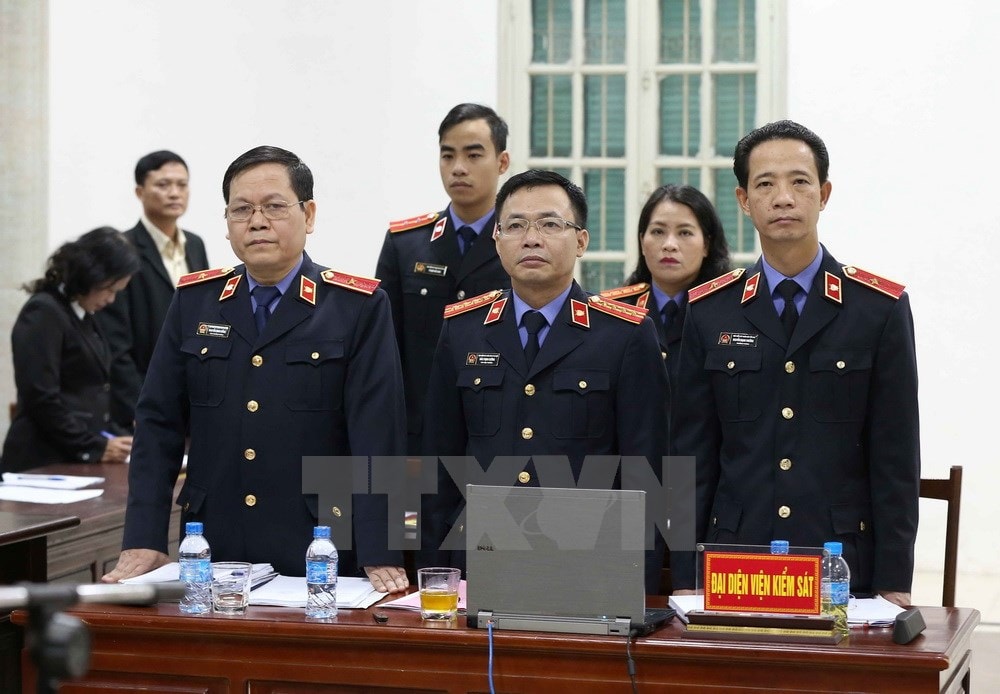 Đại diện Viện kiểm sát tại phiên tuyên án. (Ảnh: Doãn Tấn/TTXVN)