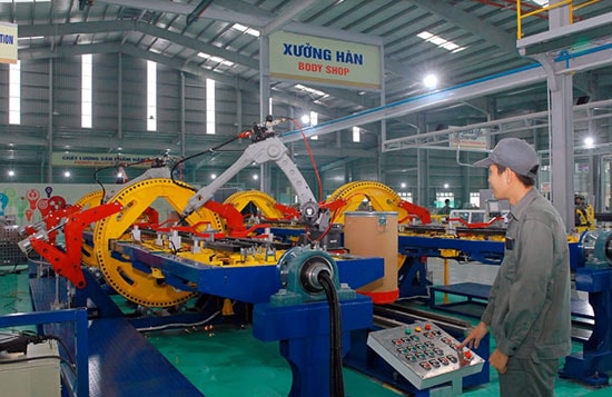 Production line applying hi-tech in Truong Hai auto company in Chu Lai Open Economic Zone