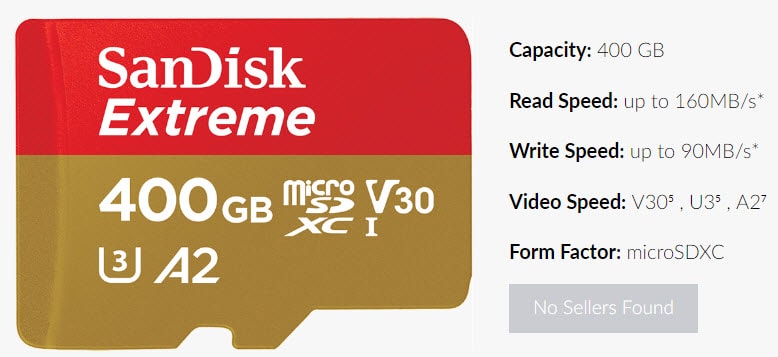 Minh hoạ cho thẻ nhớ Sandisk Extreme