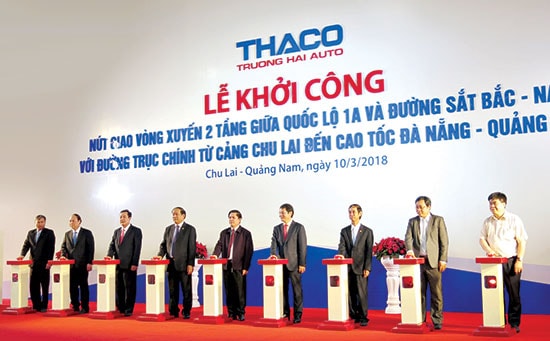 Khởi công nút giao thông.Ảnh: T.D